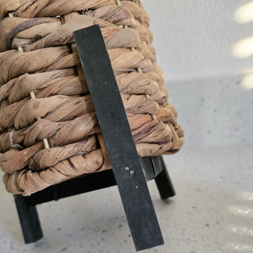 Target Woven Rattan Planters with Black Legs - Natural Brown